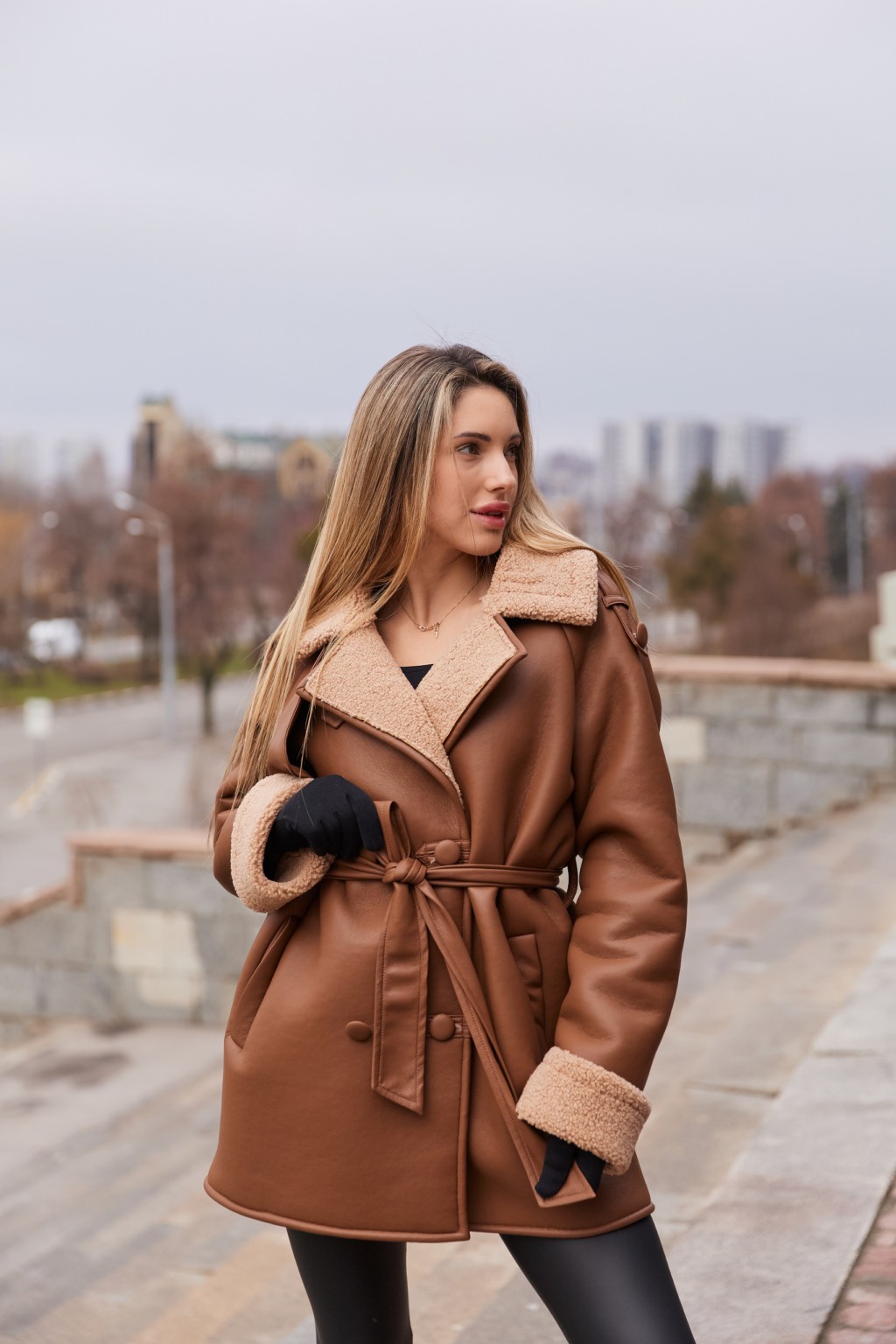 Зимняя дубленка Mila Nova  Д-238 рыжий+рыжий — изображение 5