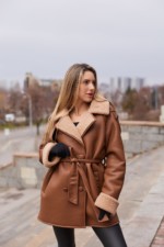 Зимняя дубленка Mila Nova  Д-238 рыжий+рыжий — изображение 5