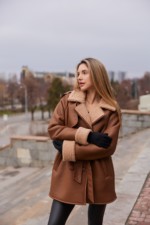 Зимняя дубленка Mila Nova  Д-238 рыжий+рыжий — изображение 6