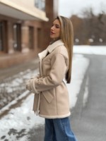 Зимняя дубленка Mila Nova Д-239 бежевый — изображение 4