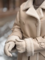 Зимняя дубленка Mila Nova Д-239 бежевый — изображение 6