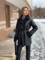 Зимняя дубленка Mila Nova Д-239 черный — изображение 4