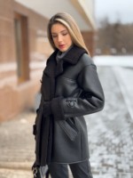 Зимняя дубленка Mila Nova Д-239 черный — изображение 8