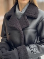 Зимняя дубленка Mila Nova Д-239 черный — изображение 2