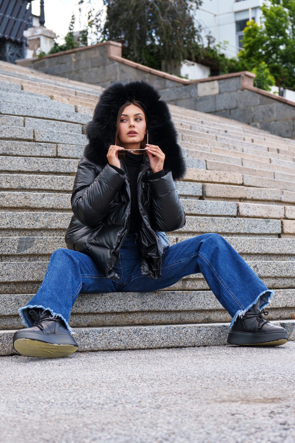 Зимняя куртка Mila Nova К-229 черный+черный — изображение 8