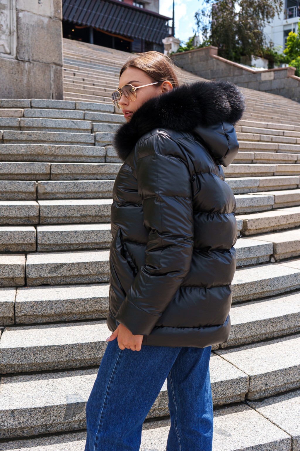 Зимняя куртка Mila Nova К-229 черный+черный — изображение 4