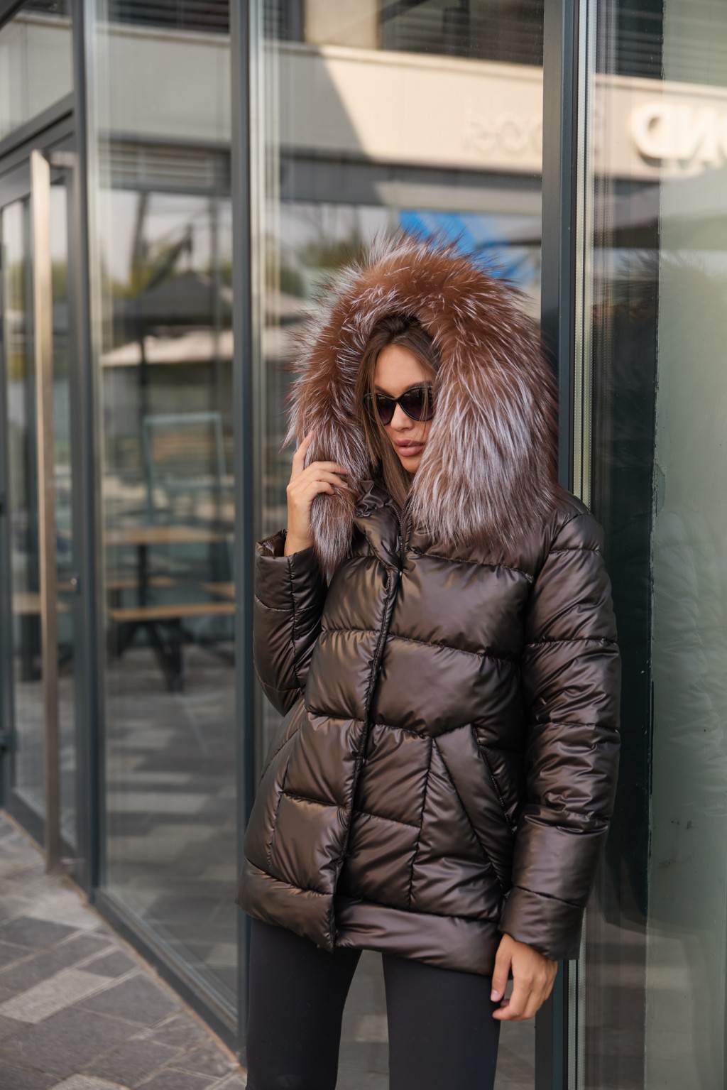 Зимняя куртка Mila NovaК-229 шоколадный — изображение 4