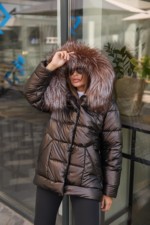 Зимняя куртка Mila NovaК-229 шоколадный — изображение 3