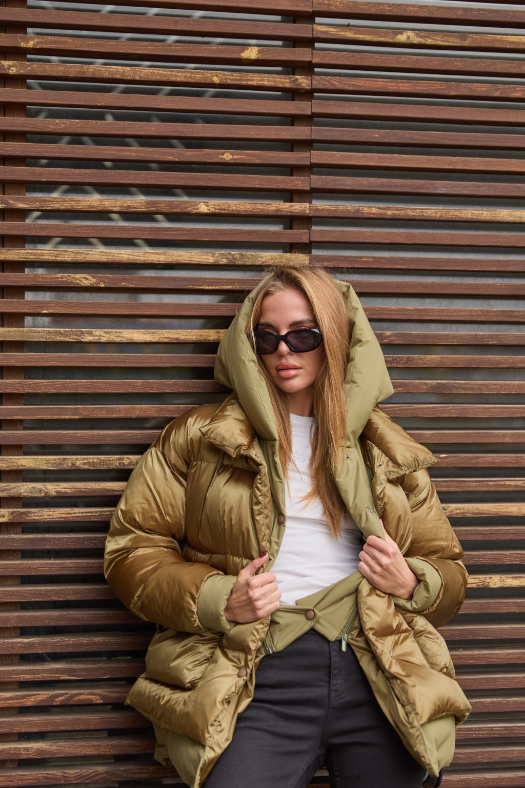 Зимняя куртка Mila Nova К-300 оливка — изображение 7