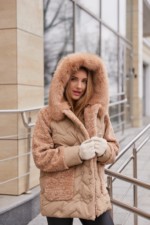 Зимняя куртка Mila Nova К-308 кап песочный — изображение 7