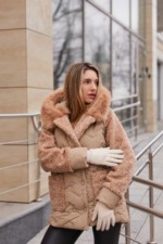 Зимняя куртка Mila Nova К-308 кап песочный — изображение 4