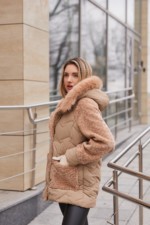 Зимняя куртка Mila Nova К-308 кап песочный — изображение 3