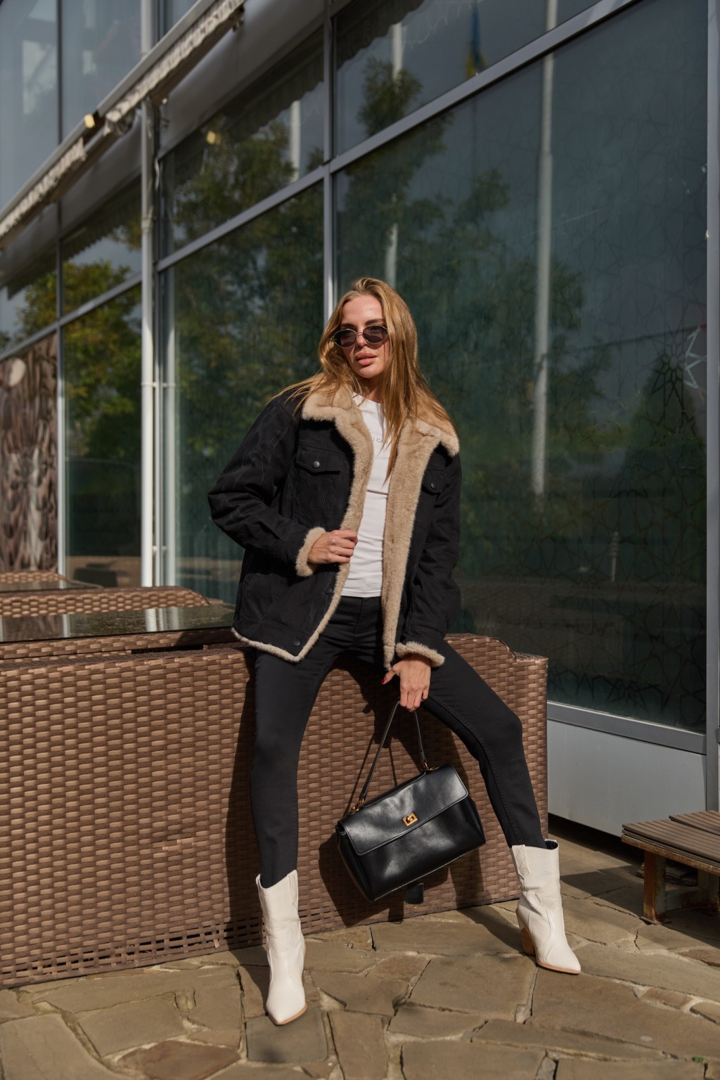 Евро-зима куртка Mila Nova  К-312 черный+бежевый — изображение 6