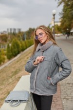 Евро-зима куртка Mila Nova К-312  серый — изображение 3