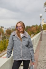 Евро-зима куртка Mila Nova К-312  серый