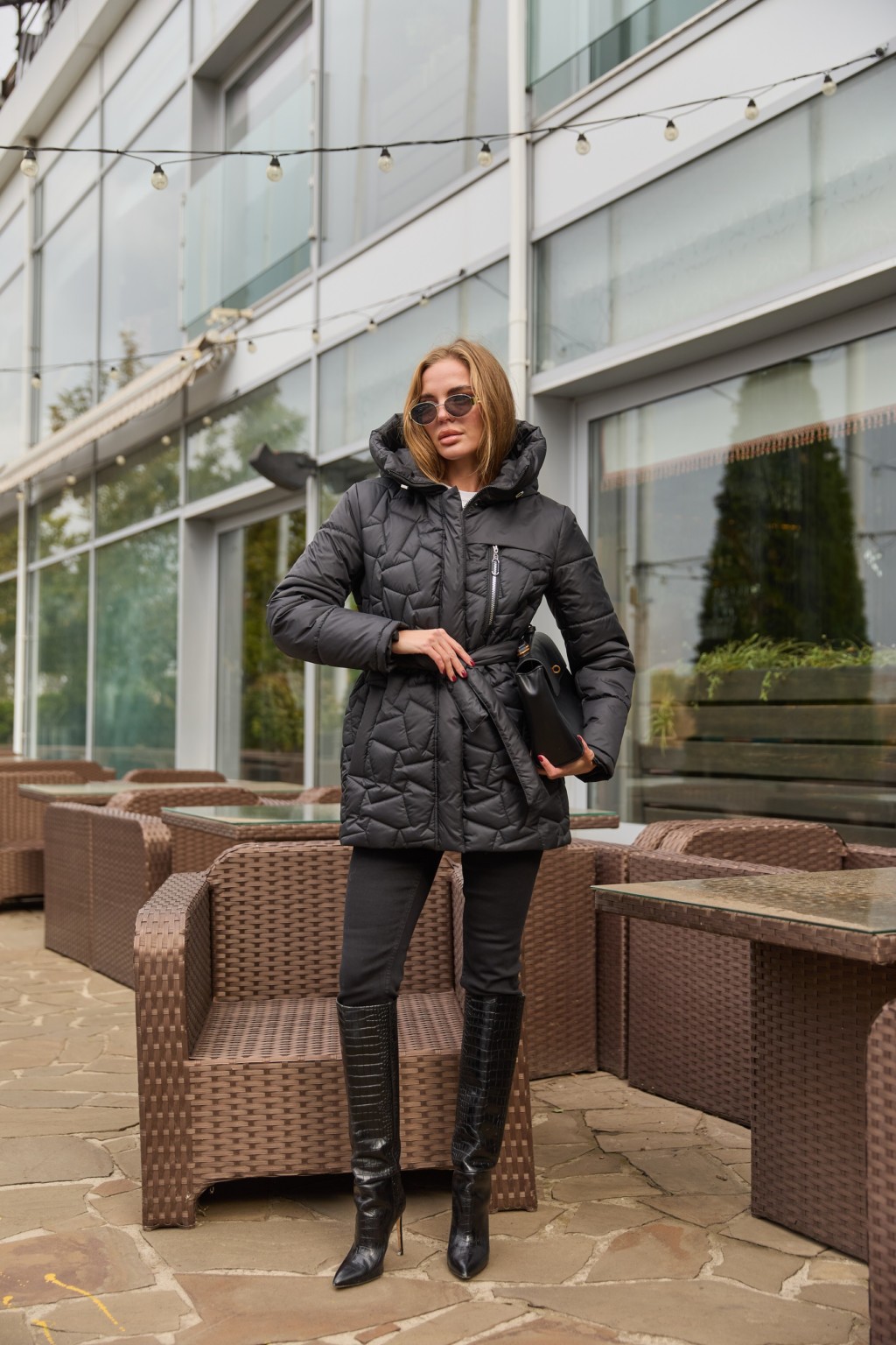 Зимняя куртка Mila Nova К-320 черный+ут — изображение 2