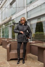 Зимняя куртка Mila Nova К-320 черный+ут — изображение 2