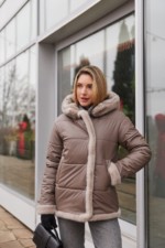 Зимняя куртка Mila Nova К-349 капучино — изображение 5