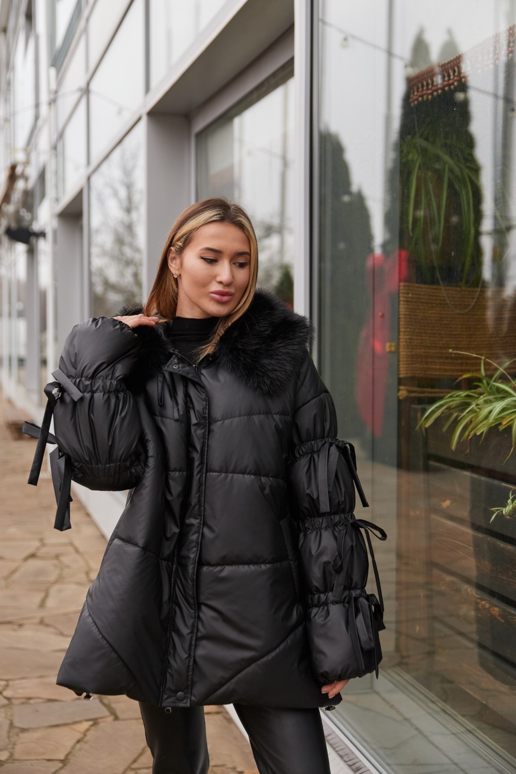 Зимняя куртка Mila Nova К-353 черный — изображение 2