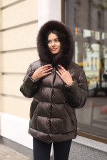 Зимняя куртка Mila Nova К-362 шоколад — изображение 6