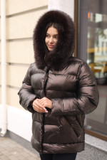 Зимняя куртка Mila Nova К-362 шоколад — изображение 2