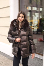 Зимняя куртка Mila Nova К-362 шоколад — изображение 3