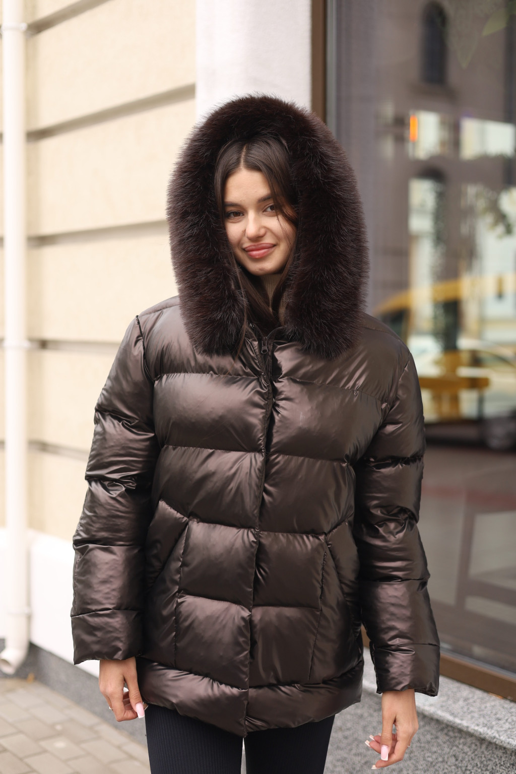 Зимняя куртка Mila Nova К-362 шоколад — изображение 5