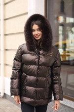 Зимняя куртка Mila Nova К-362 шоколад — изображение 5