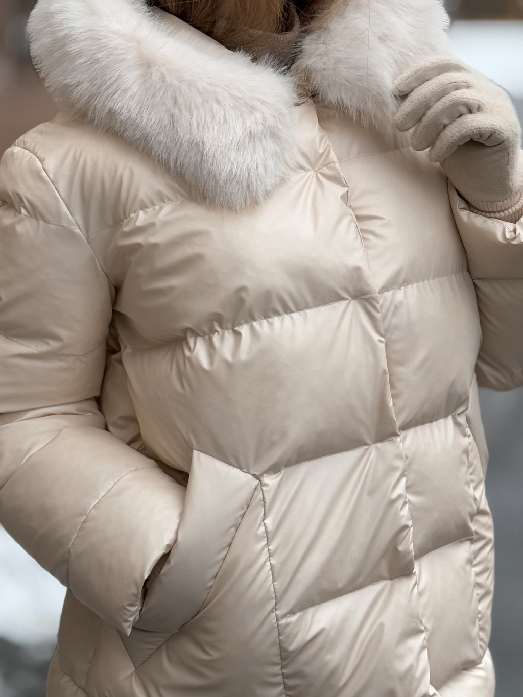 Зимняя куртка Mila Nova К-362 молоко — изображение 7