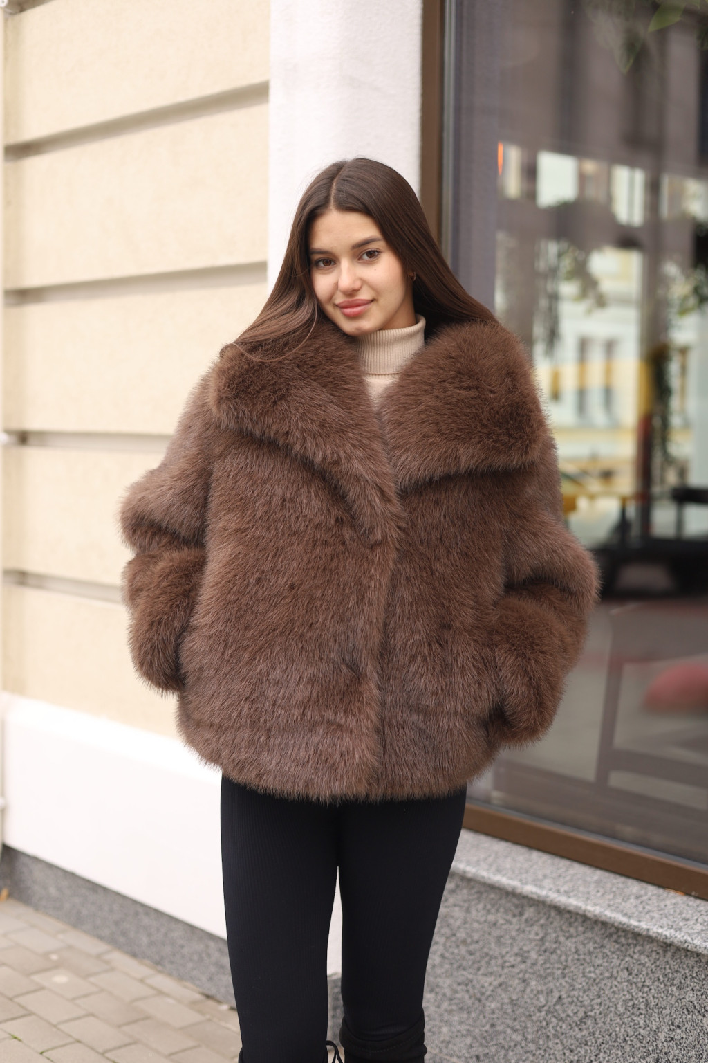 Зимняя шуба Mila Nova ПВ-344шоколадный — изображение 1