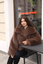 Зимняя шуба Mila Nova ПВ-344шоколадный — изображение 2