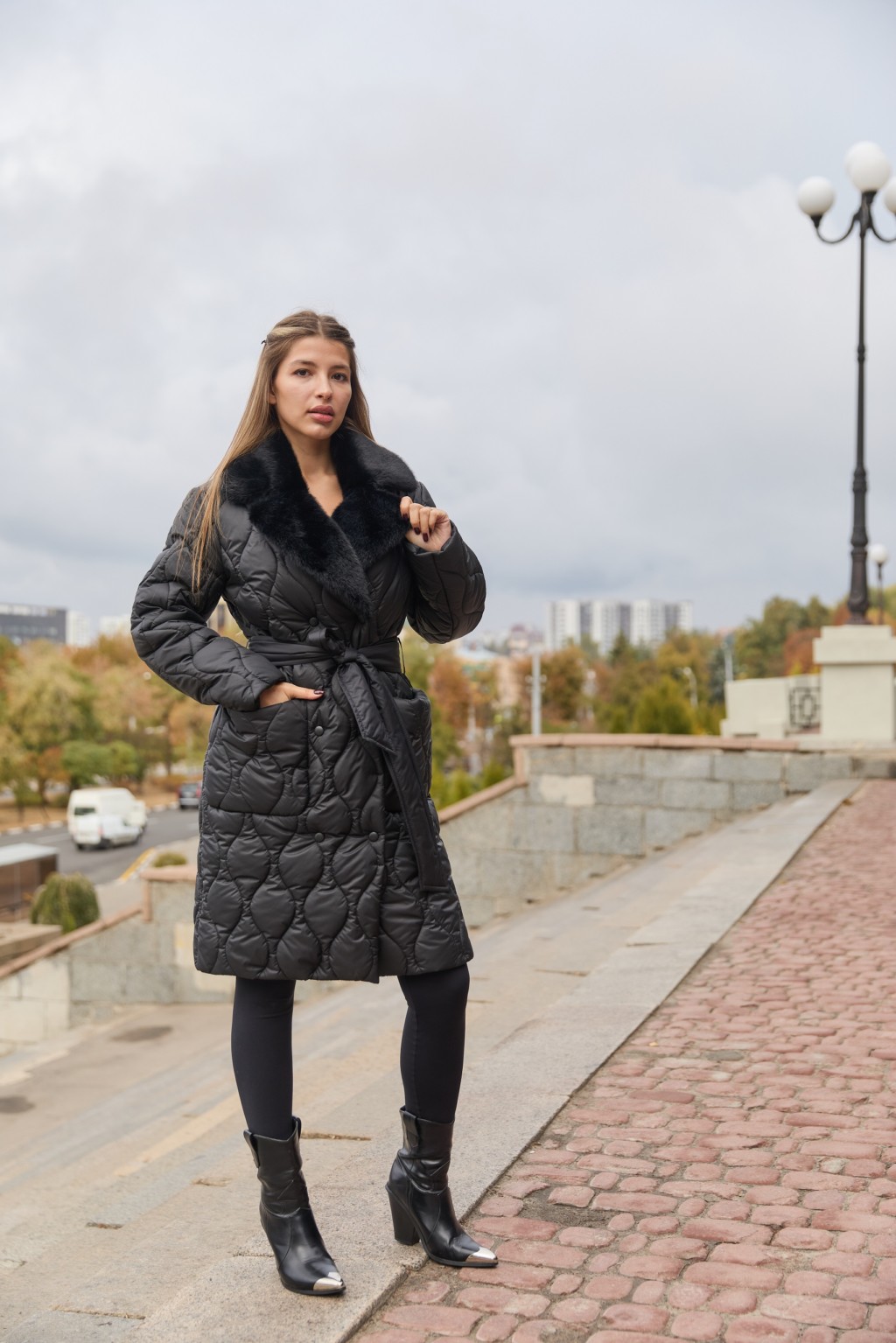 Зимнее пальто Mila Nova ПВ-357 черный+черный — изображение 5