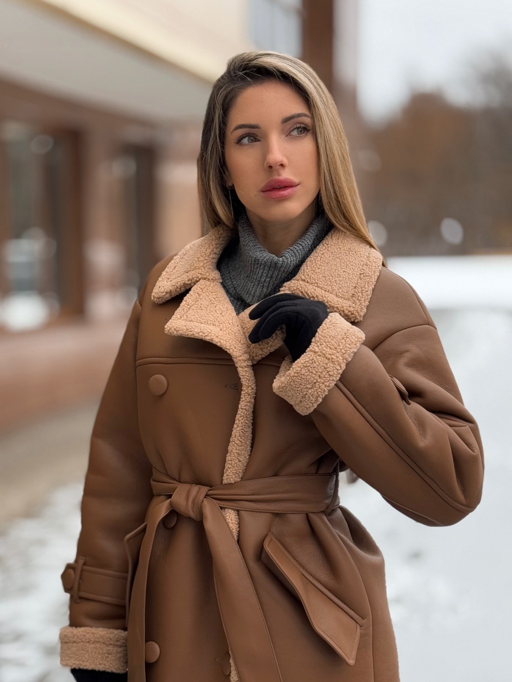 Зимняя дубленка Mila Nova Д-239 рыжий+рыжий — изображение 3