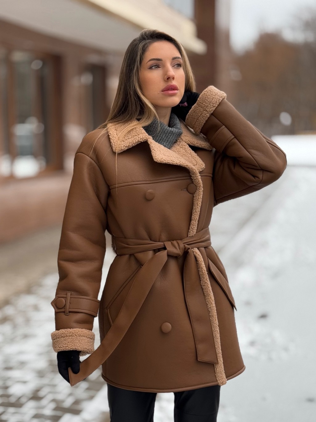 Зимняя дубленка Mila Nova Д-239 рыжий+рыжий — изображение 2