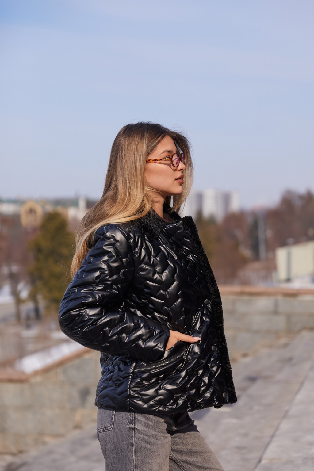 Демисезонная куртка Mila Nova К-326 черный+черный — изображение 4