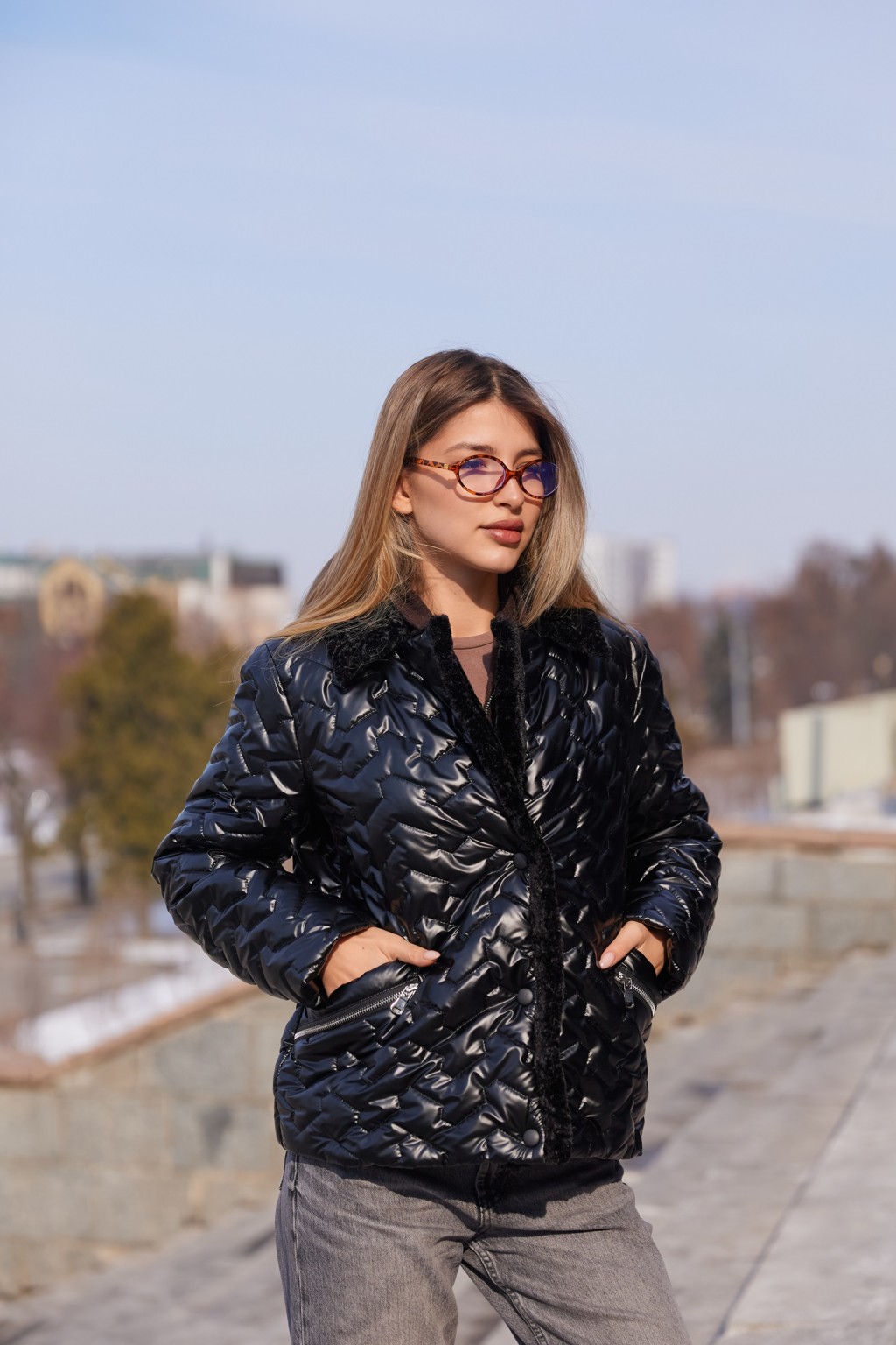 К-326черн+черн (6) Демисезонная куртка Mila Nova К-326 черный+черный — изображение 1