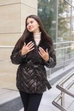 Зимняя куртка Mila Nova К-328 шоколадный — изображение 3