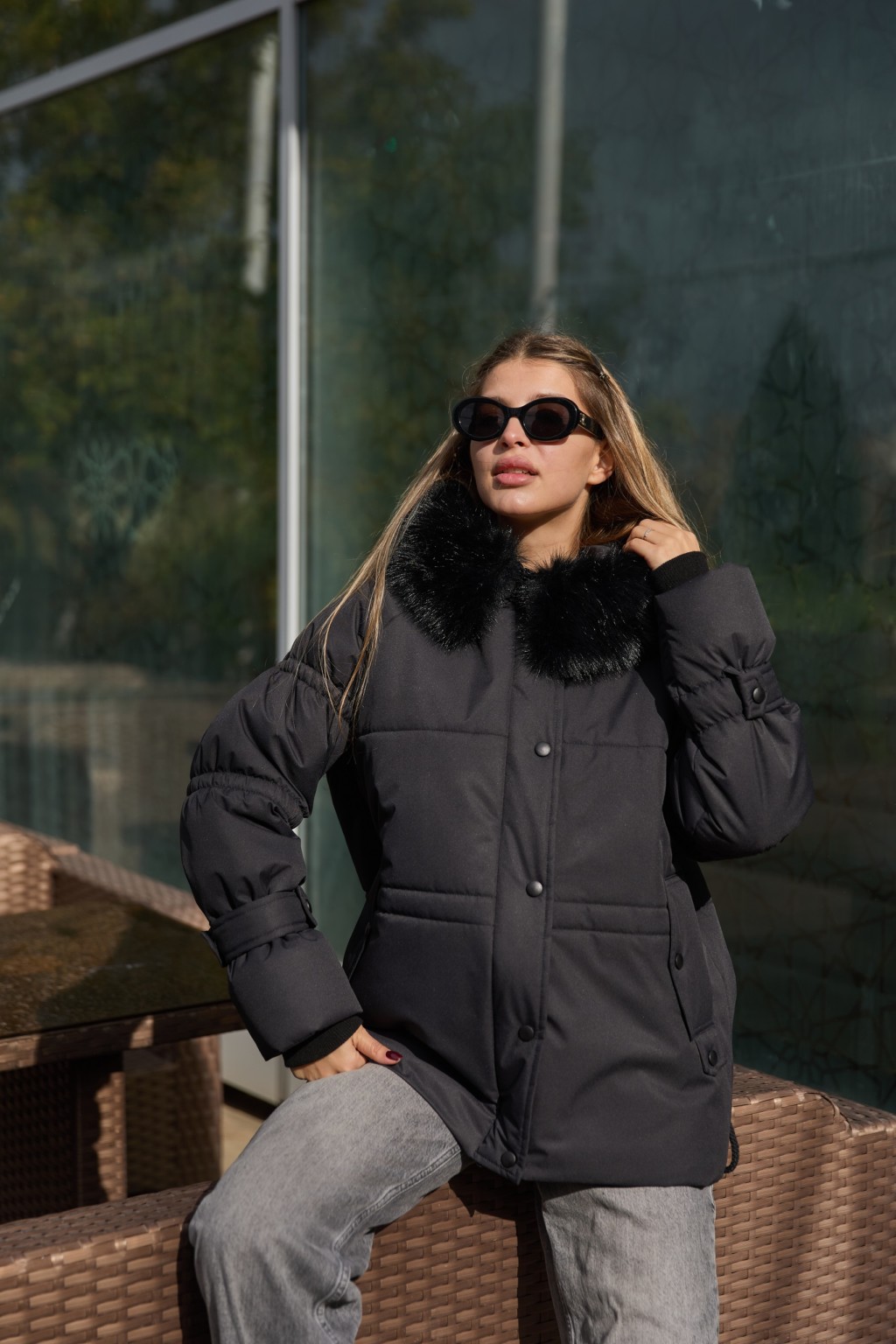 Зимняя куртка Mila Nova К-351 черный — изображение 2