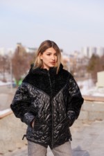 Демисезонная куртка Mila Nova К-357 черный — изображение 4