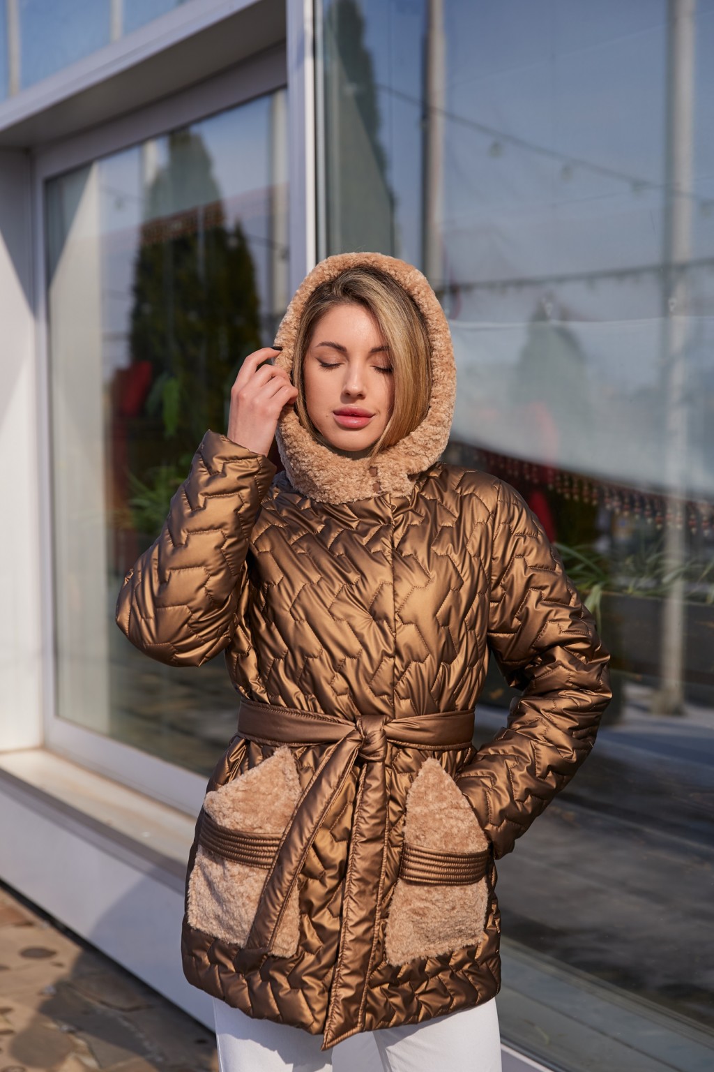 Демисезонная куртка Mila Nova К-363 кемел — изображение 3