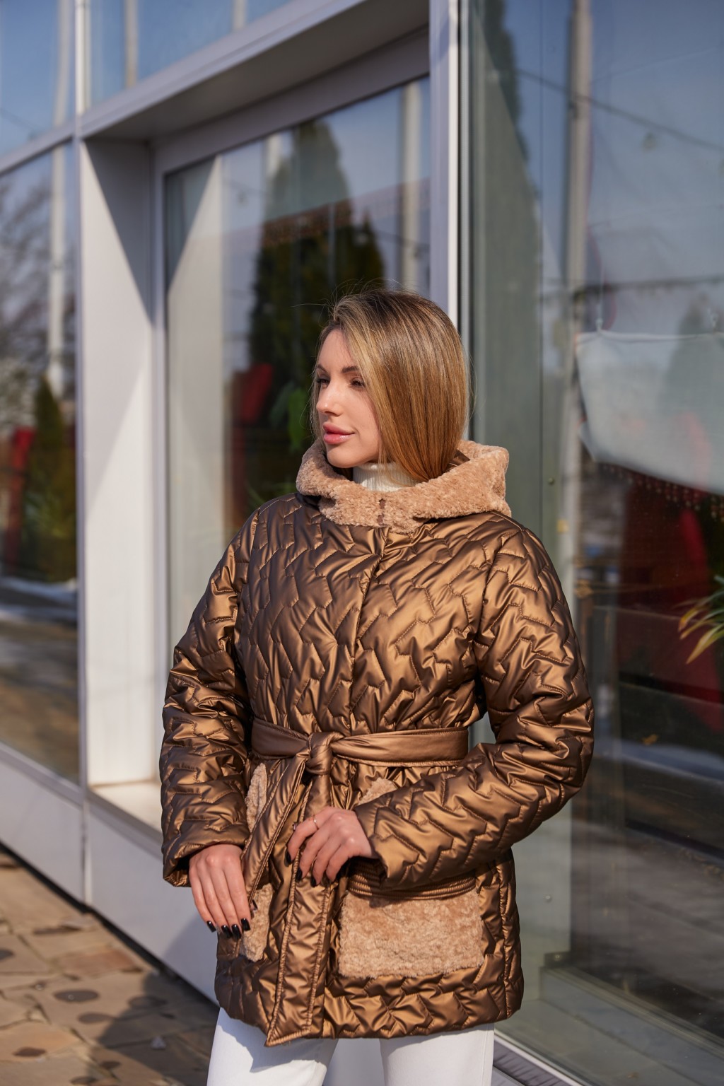 Демисезонная куртка Mila Nova К-363 кемел — изображение 2