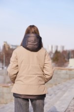 Демисезонная куртка Mila Nova К-367 кемел+шоколад — изображение 7