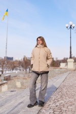 Демисезонная куртка Mila Nova К-367 кемел+шоколад — изображение 5