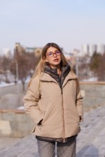 Демисезонная куртка Mila Nova К-367 кемел+шоколад