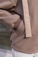 Демисезонный бомбер Mila Nova К-368 капучино+бежевый — изображение 8