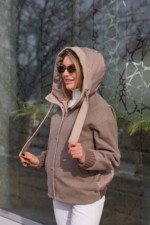 Демисезонный бомбер Mila Nova К-368 капучино+бежевый — изображение 5