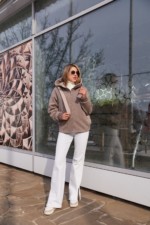 Демисезонный бомбер Mila Nova К-368 капучино+бежевый — изображение 4