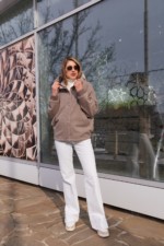 Демисезонный бомбер Mila Nova К-368 капучино+бежевый — изображение 3