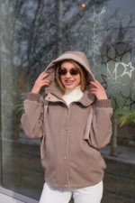 Демисезонный бомбер Mila Nova К-368 капучино+бежевый — изображение 2