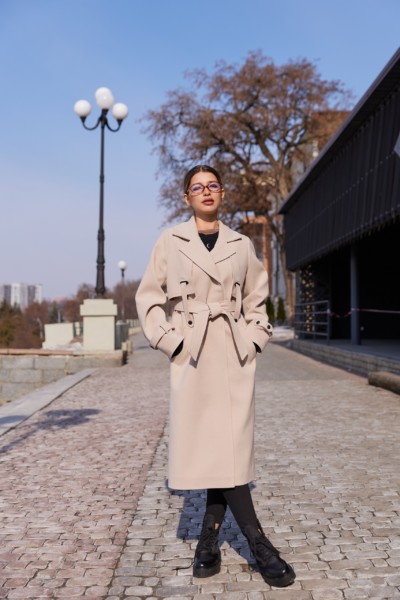 Демисезонное пальто Mila Nova ПВ-345молоко